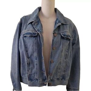 WOMENS Vtg Bill Blass Casual Denim Jacket Size M  Long Sleeve Button Up Perfect